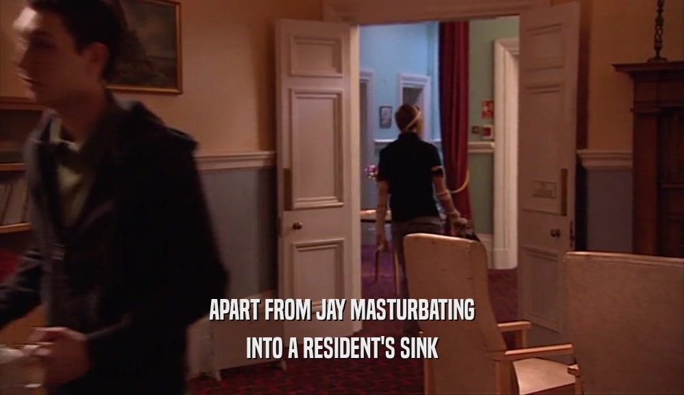 APART FROM JAY MASTURBATING INTO A RESIDENT'S SINK 
