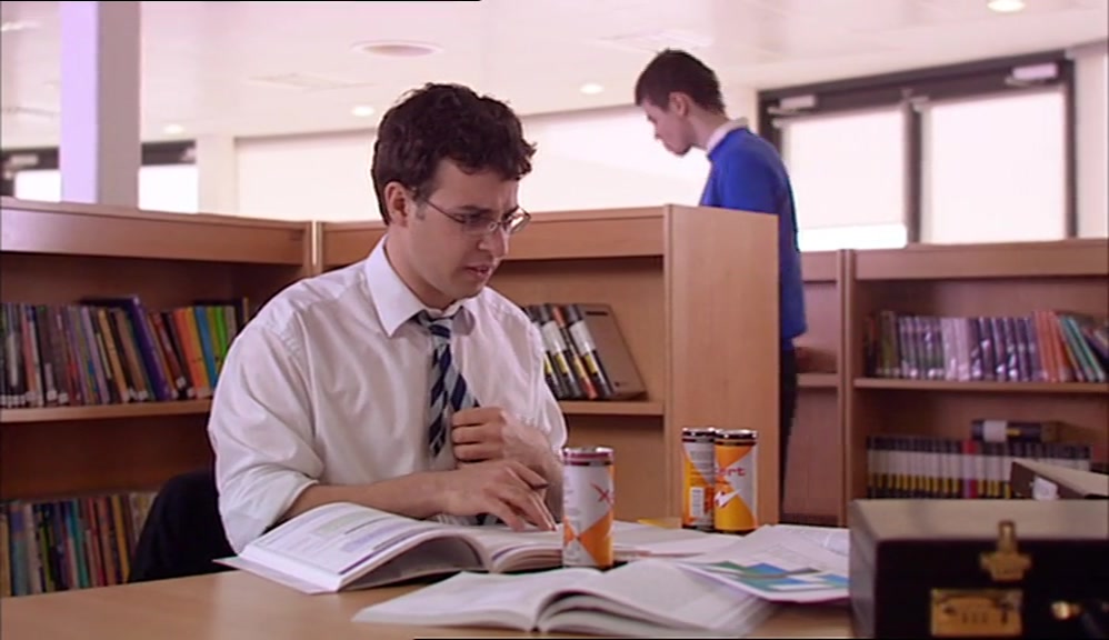 STARING AT BOOKS AND PRAYING SOMETHING WENT IN. 