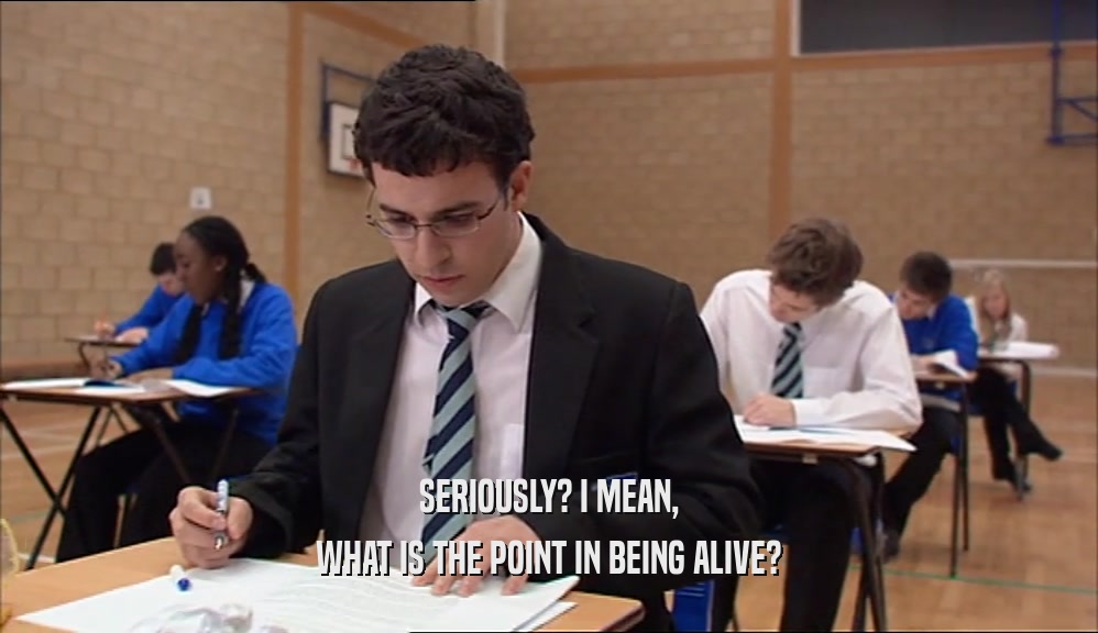 SERIOUSLY? I MEAN, WHAT IS THE POINT IN BEING ALIVE? 