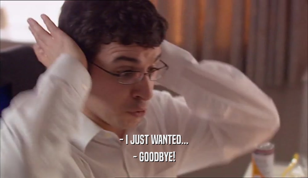 - I JUST WANTED... - GOODBYE! 