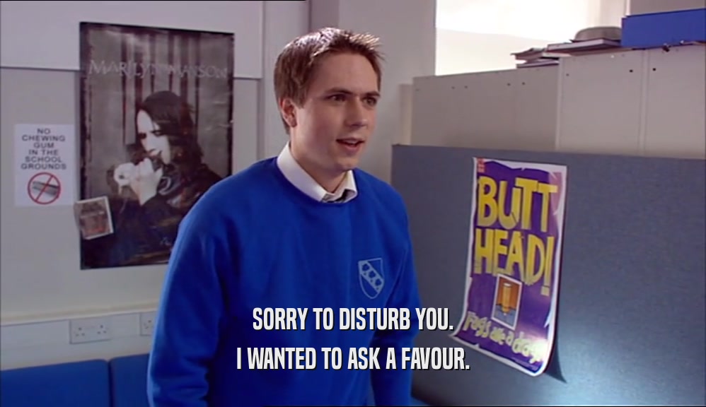 SORRY TO DISTURB YOU. I WANTED TO ASK A FAVOUR. 