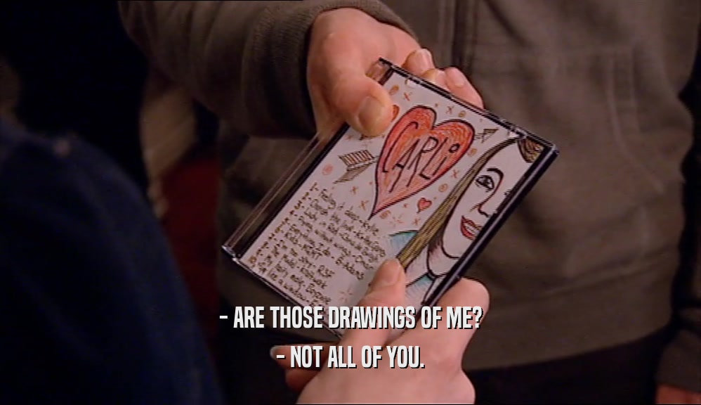 - ARE THOSE DRAWINGS OF ME?
 - NOT ALL OF YOU.
 
