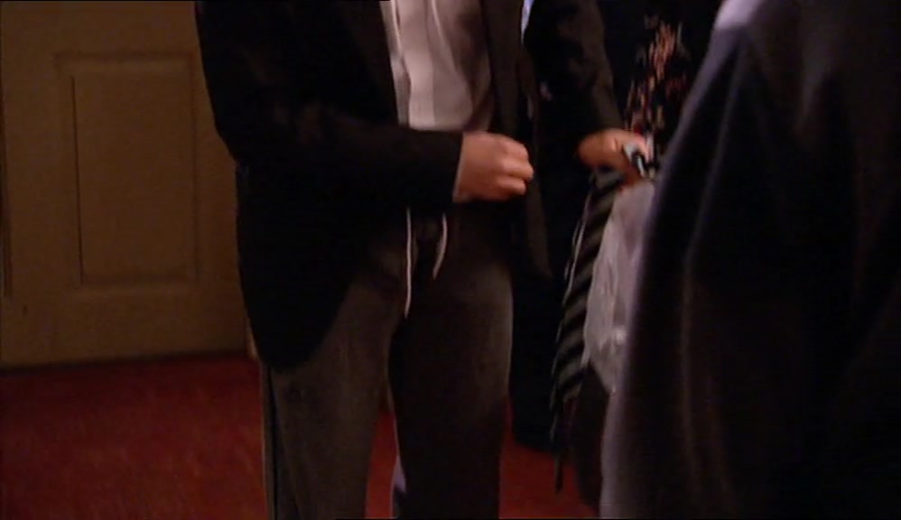 THE TRACKSUIT BOTTOMS ARE FROM LOST PROPERTY, 