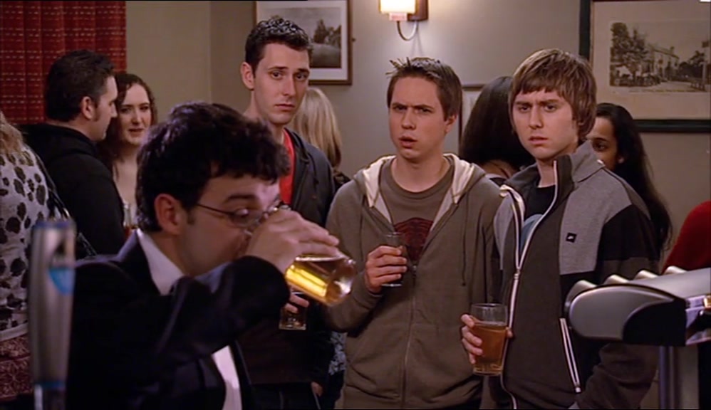 - HE'S GOING TO GET DRUNK, I RECKON. - BE DRESSED LIKE THAT IS WEIRD ENOUGH, 