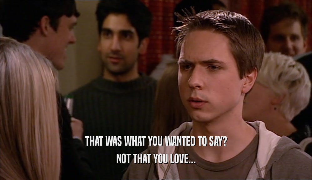 THAT WAS WHAT YOU WANTED TO SAY? NOT THAT YOU LOVE... 
