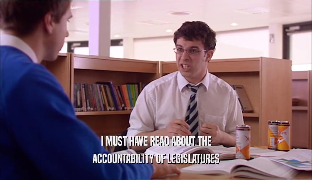 I MUST HAVE READ ABOUT THE ACCOUNTABILITY OF LEGISLATURES 