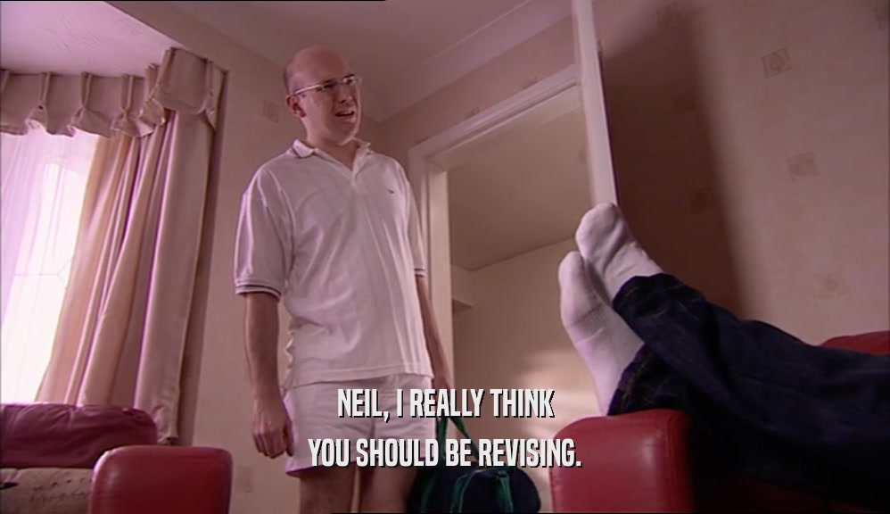 NEIL, I REALLY THINK
 YOU SHOULD BE REVISING.
 