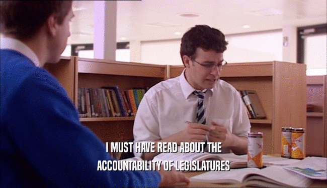I MUST HAVE READ ABOUT THE ACCOUNTABILITY OF LEGISLATURES 