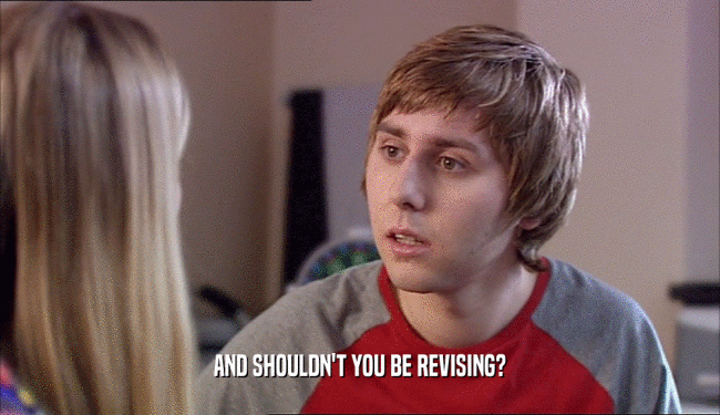 AND SHOULDN'T YOU BE REVISING?
  
