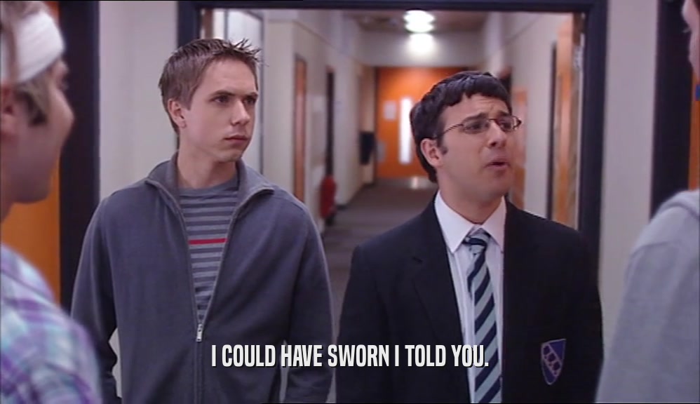 I COULD HAVE SWORN I TOLD YOU.  