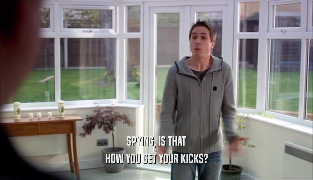 SPYING, IS THAT HOW YOU GET YOUR KICKS? 