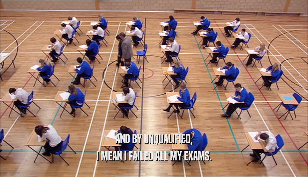 AND BY UNQUALIFIED, I MEAN I FAILED ALL MY EXAMS. 