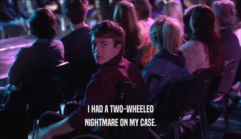 I HAD A TWO-WHEELED NIGHTMARE ON MY CASE. 