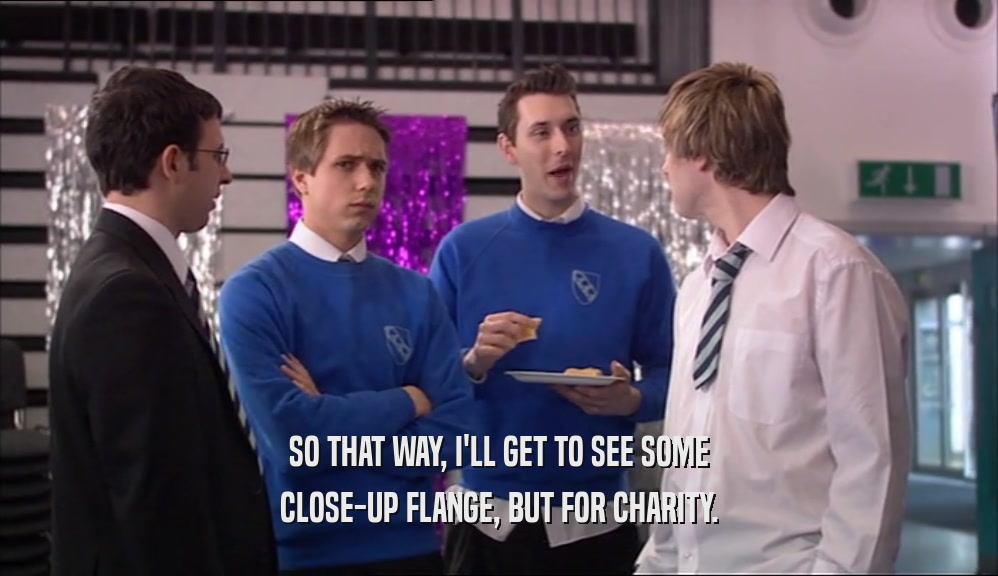 SO THAT WAY, I'LL GET TO SEE SOME CLOSE-UP FLANGE, BUT FOR CHARITY. 