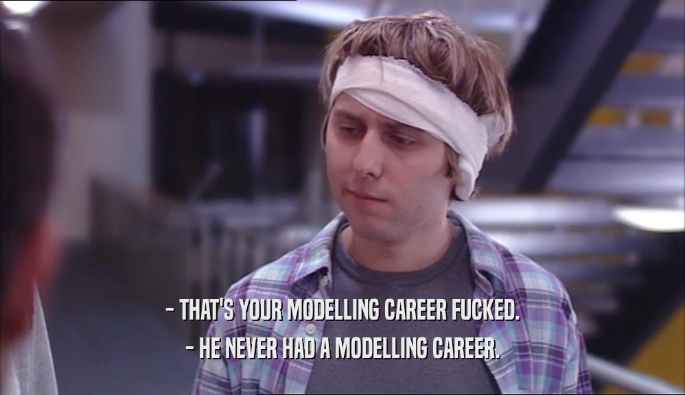 - THAT'S YOUR MODELLING CAREER FUCKED. - HE NEVER HAD A MODELLING CAREER. 
