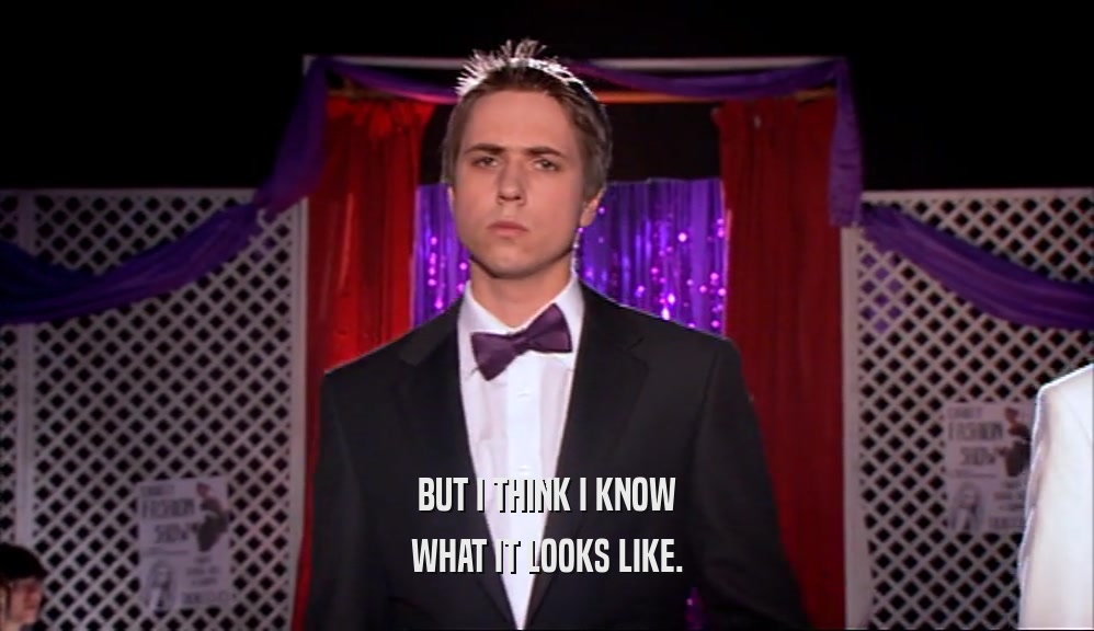 BUT I THINK I KNOW WHAT IT LOOKS LIKE. 