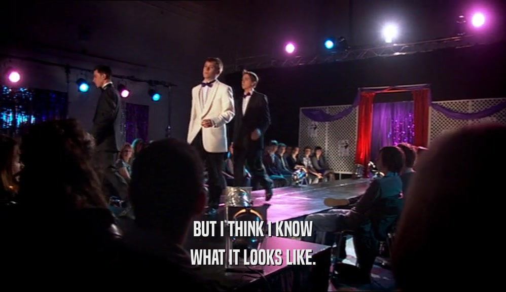 BUT I THINK I KNOW WHAT IT LOOKS LIKE. 