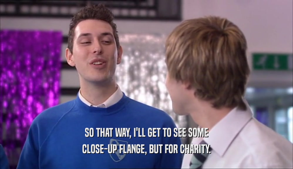 SO THAT WAY, I'LL GET TO SEE SOME CLOSE-UP FLANGE, BUT FOR CHARITY. 