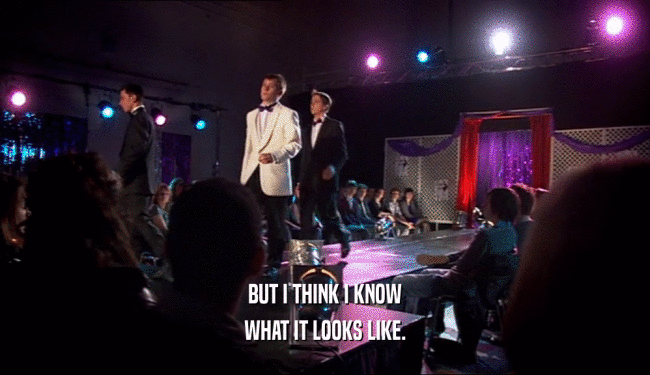 BUT I THINK I KNOW WHAT IT LOOKS LIKE. 