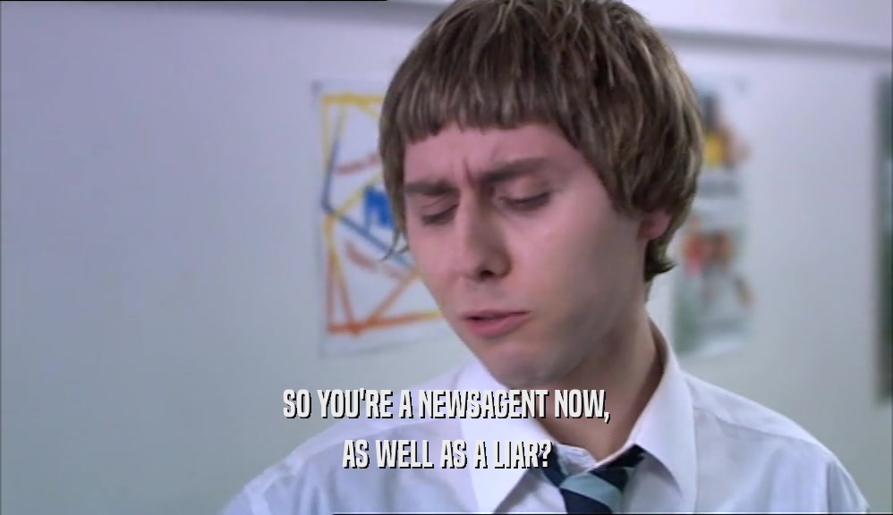 SO YOU'RE A NEWSAGENT NOW, AS WELL AS A LIAR? 