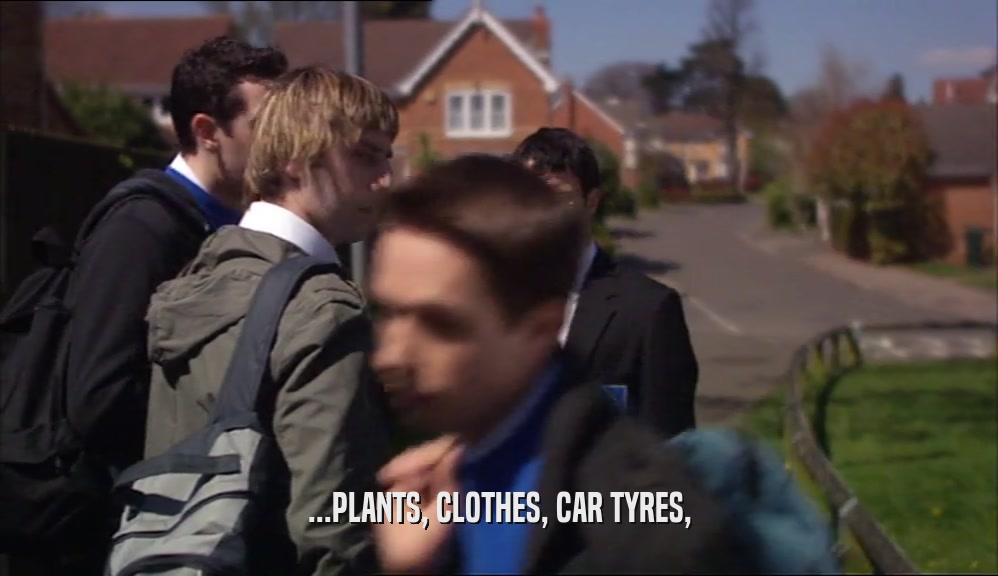 ...PLANTS, CLOTHES, CAR TYRES,  