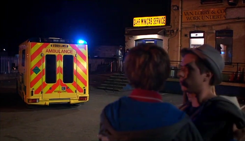 - OH, SHIT, THE BLUE LIGHTS. - IT'S AN AMBULANCE. 