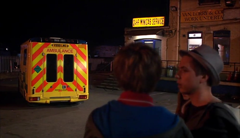 - OH, SHIT, THE BLUE LIGHTS. - IT'S AN AMBULANCE. 