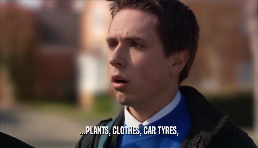 ...PLANTS, CLOTHES, CAR TYRES,  