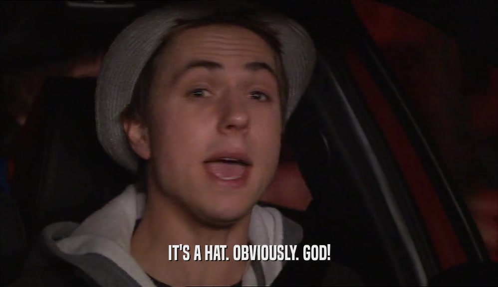IT'S A HAT. OBVIOUSLY. GOD!
  