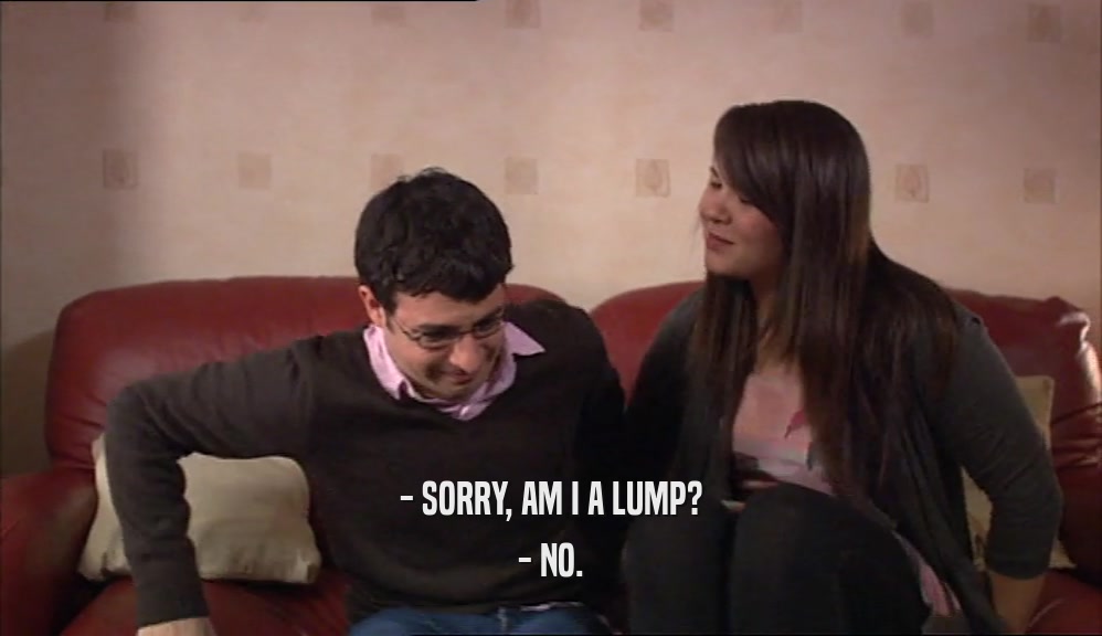 - SORRY, AM I A LUMP? - NO. 