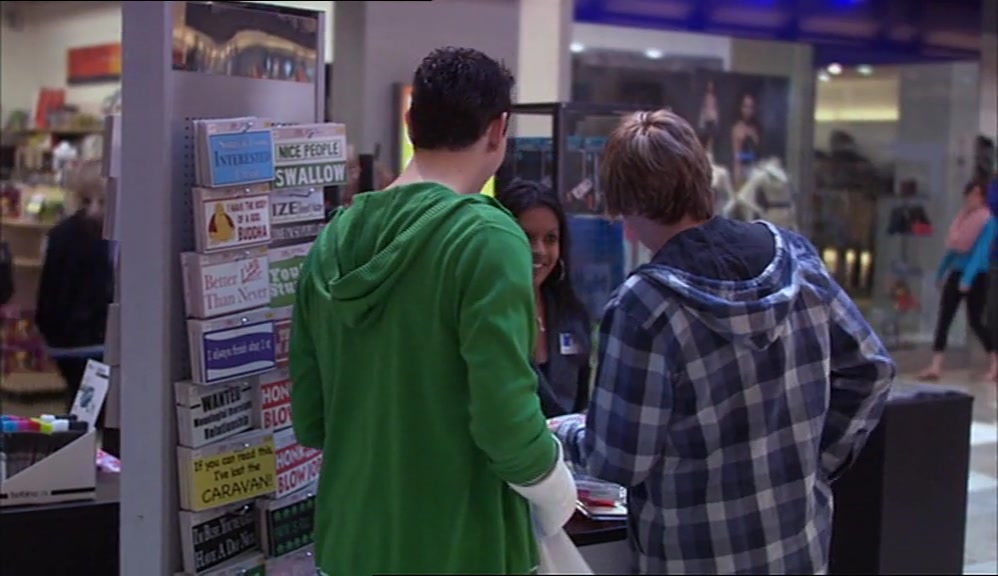 JAY AND NEIL'S DAY GOT EVEN BETTER WHEN THEY SAW SOMETHING RARE AND EXOTIC IN THE SHOPPING CENTRE. 