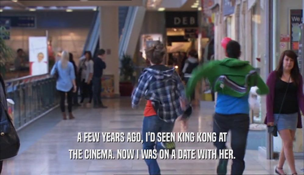A FEW YEARS AGO, I'D SEEN KING KONG AT THE CINEMA. NOW I WAS ON A DATE WITH HER. 