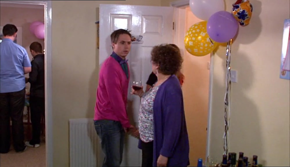OH, TRY NOT TO SPUNK ON THE SHEETS. DO YOU WANT ANY MORE CRISPS, GRAN? 