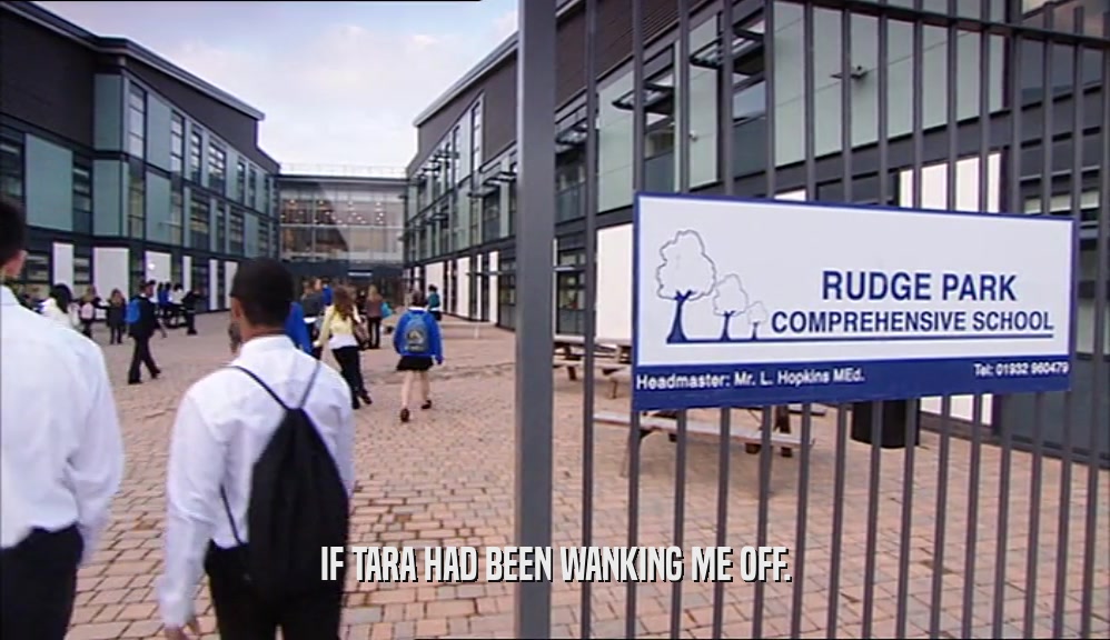 IF TARA HAD BEEN WANKING ME OFF.  
