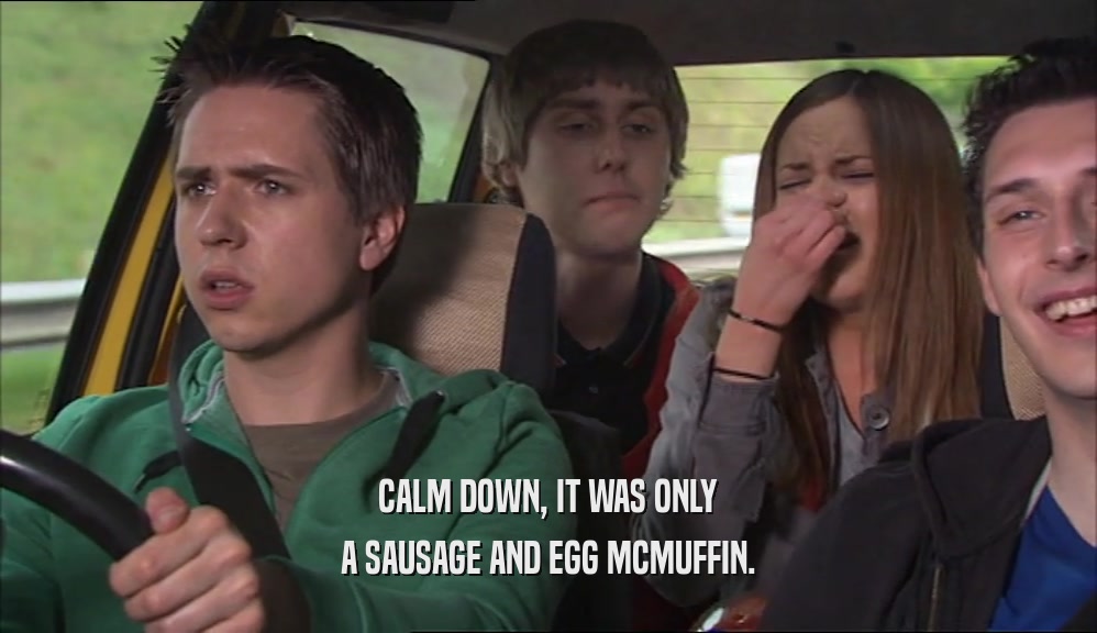 CALM DOWN, IT WAS ONLY A SAUSAGE AND EGG MCMUFFIN. 