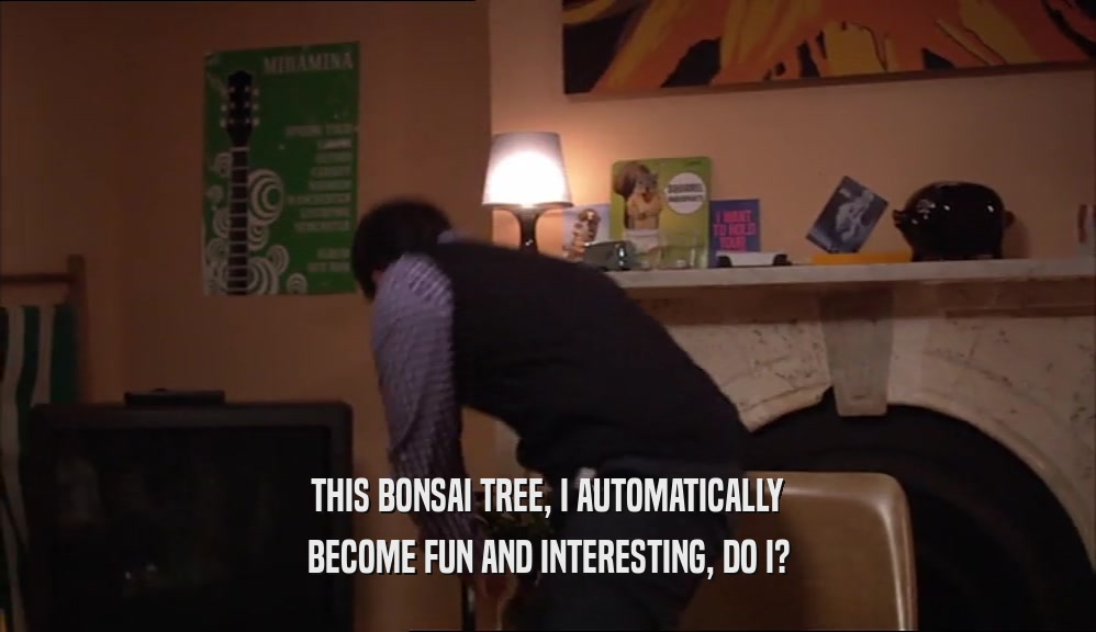 THIS BONSAI TREE, I AUTOMATICALLY BECOME FUN AND INTERESTING, DO I? 
