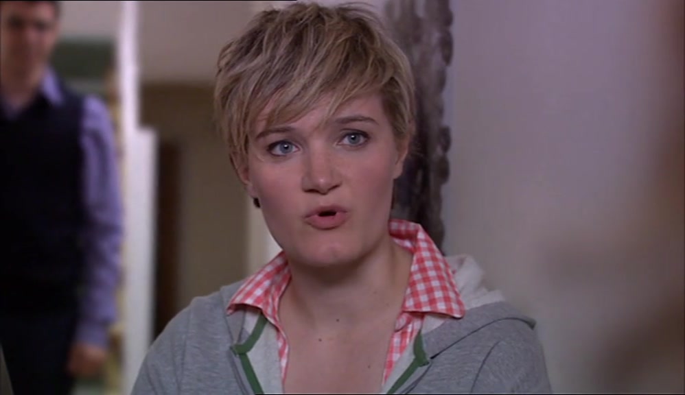 SHE'S UPSTAIRS, WITH HER BOYFRIEND.  