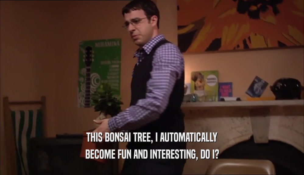 THIS BONSAI TREE, I AUTOMATICALLY BECOME FUN AND INTERESTING, DO I? 