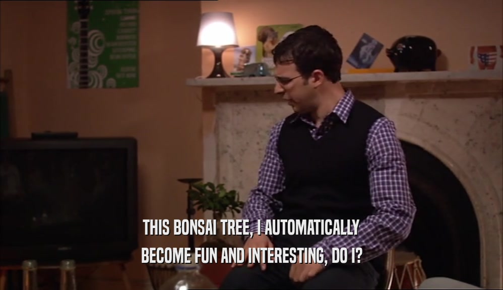 THIS BONSAI TREE, I AUTOMATICALLY BECOME FUN AND INTERESTING, DO I? 