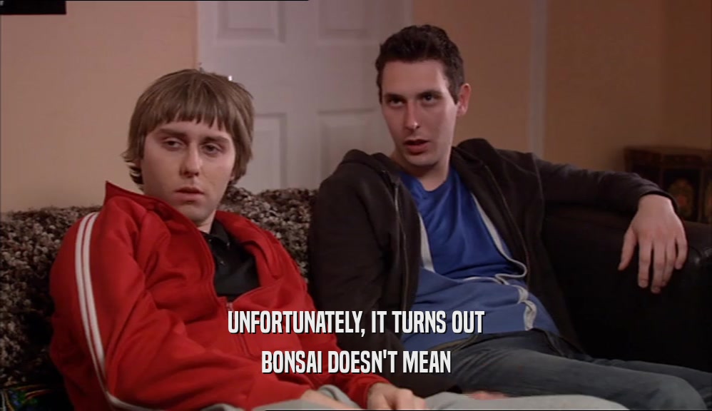 UNFORTUNATELY, IT TURNS OUT BONSAI DOESN'T MEAN 