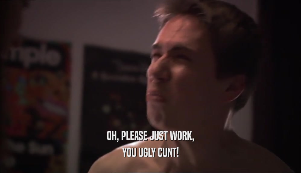 OH, PLEASE JUST WORK, YOU UGLY CUNT! 