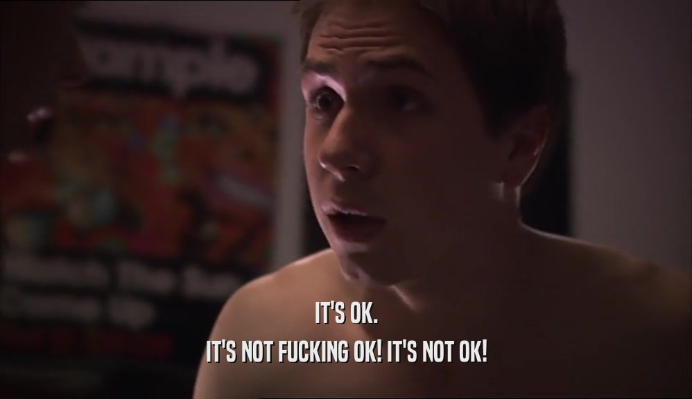 IT'S OK. IT'S NOT FUCKING OK! IT'S NOT OK! 
