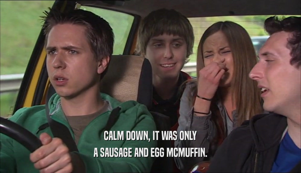 CALM DOWN, IT WAS ONLY A SAUSAGE AND EGG MCMUFFIN. 