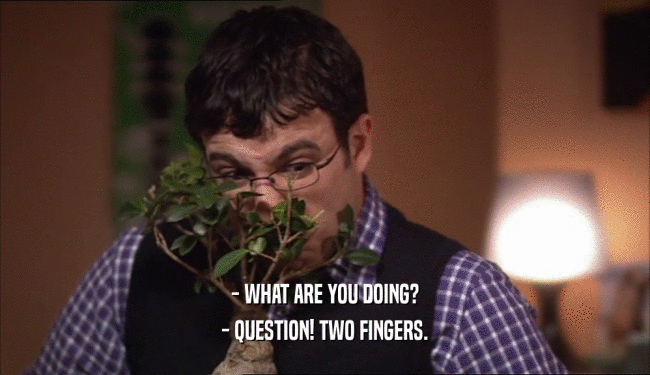 - WHAT ARE YOU DOING? - QUESTION! TWO FINGERS. 