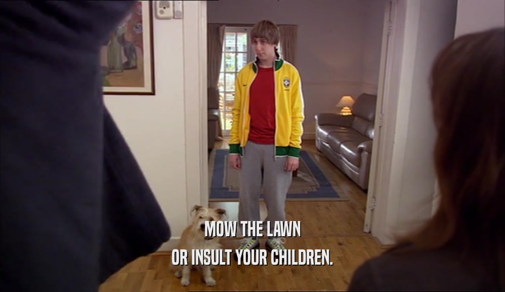 MOW THE LAWN
 OR INSULT YOUR CHILDREN.
 