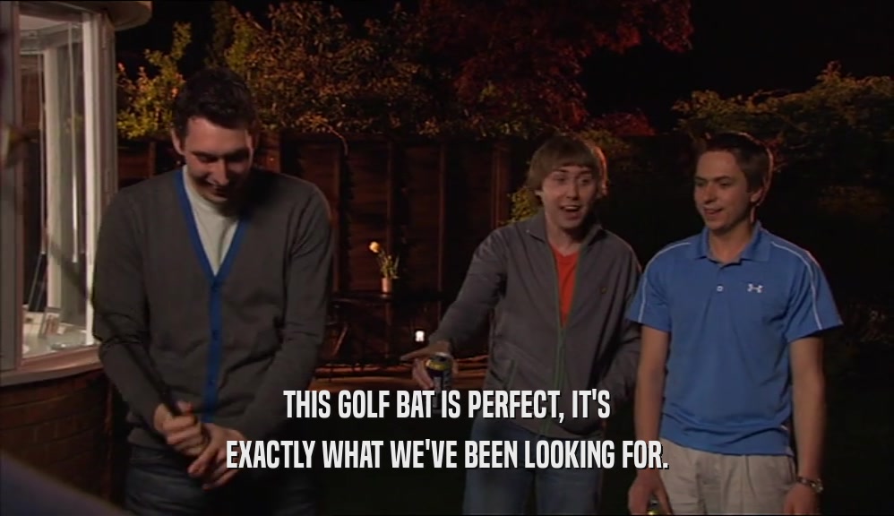 THIS GOLF BAT IS PERFECT, IT'S EXACTLY WHAT WE'VE BEEN LOOKING FOR. 