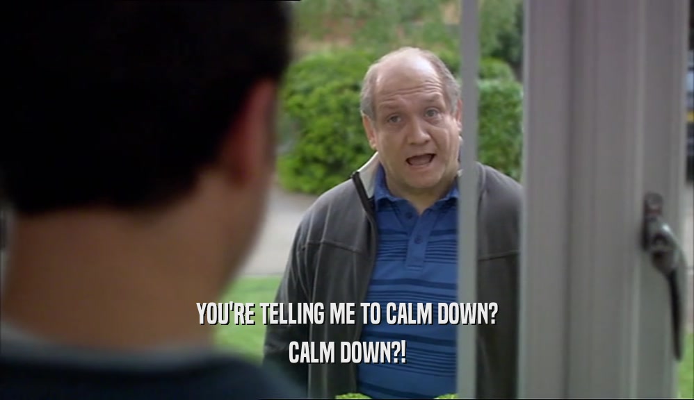 YOU'RE TELLING ME TO CALM DOWN? CALM DOWN?! 