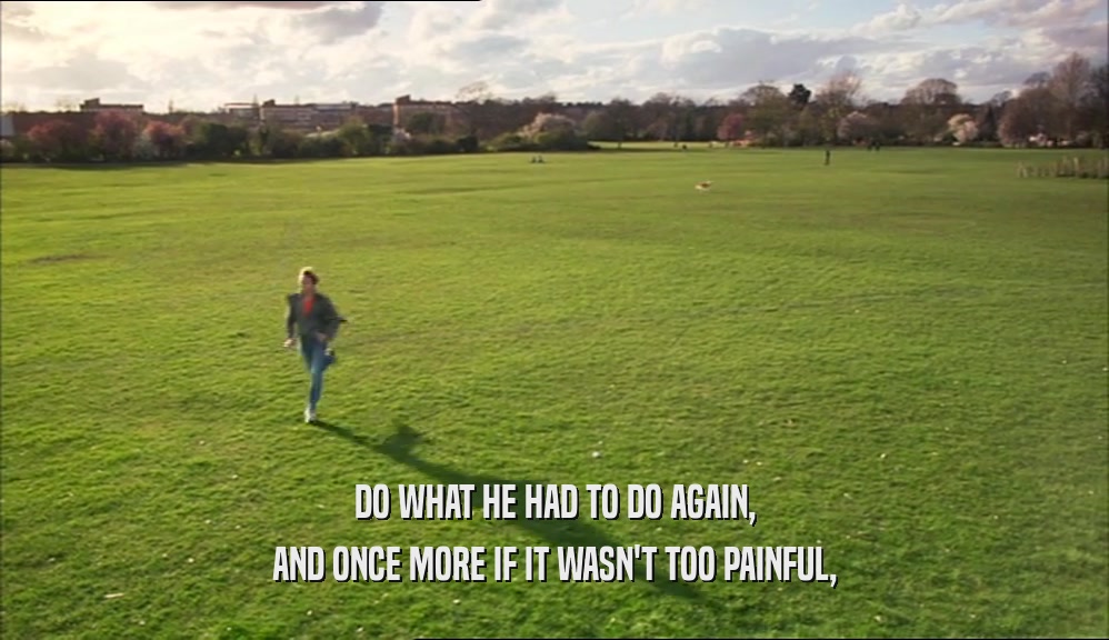 DO WHAT HE HAD TO DO AGAIN, AND ONCE MORE IF IT WASN'T TOO PAINFUL, 