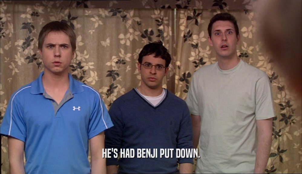 HE'S HAD BENJI PUT DOWN.  