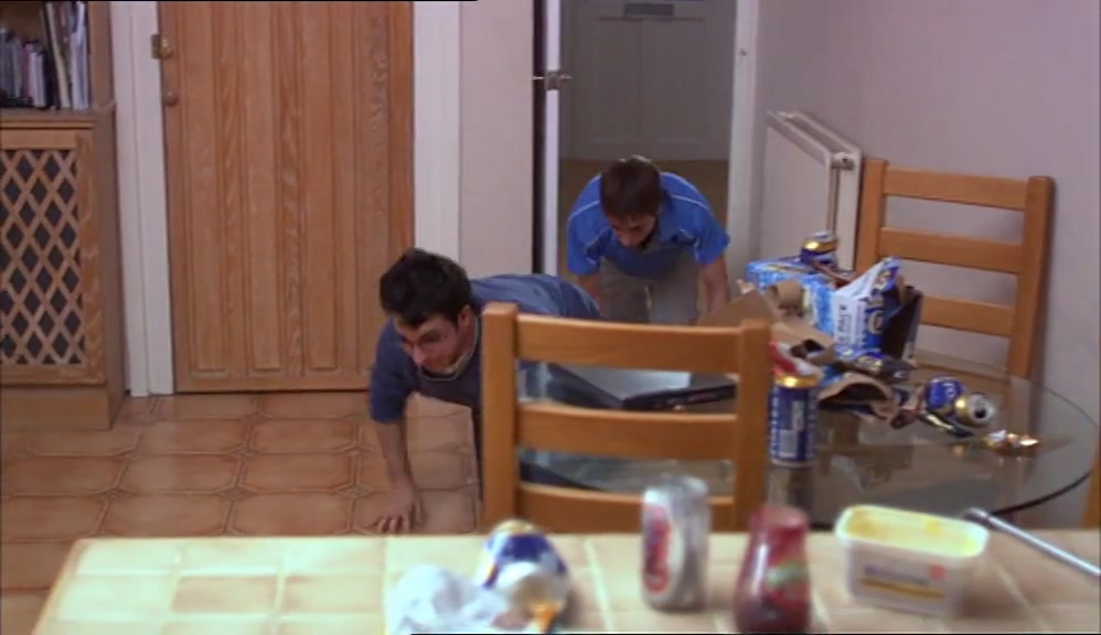 - MORNING! - NEIL, THE BACK DOOR! 